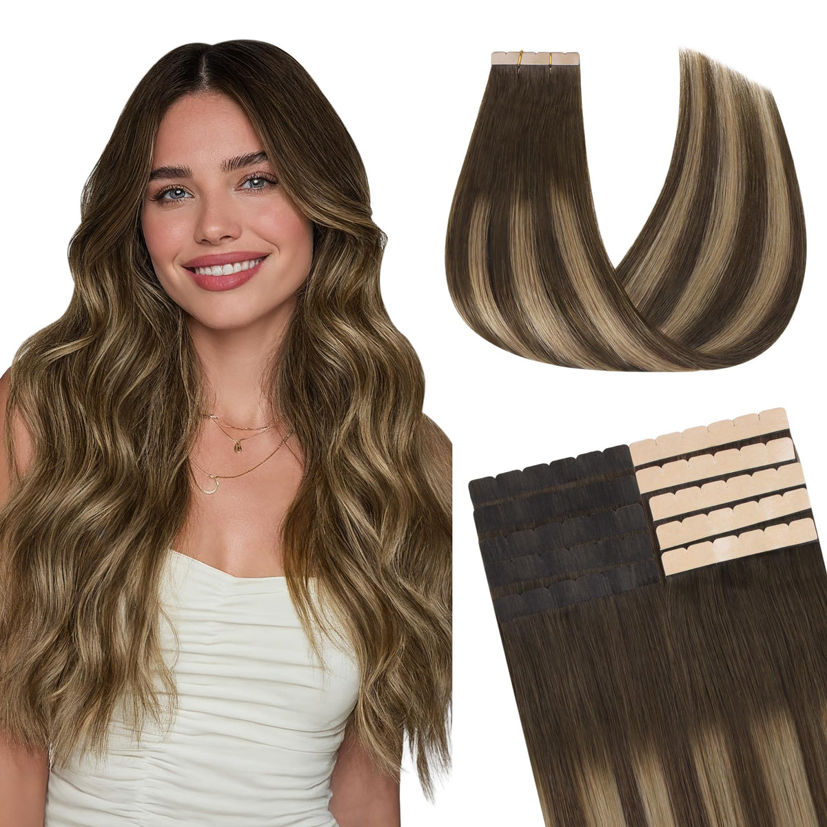 GOO GOO Tape in Hair Extensions front view in packaging