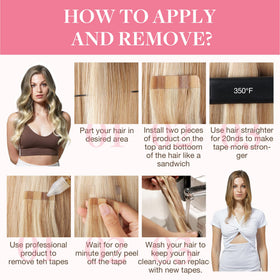 GOO GOO Tape in Hair Extensions heat styling demonstration