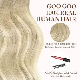GOO GOO Tape in Hair Extensions heat styling demonstration