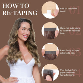 GOO GOO Tape in Hair Extensions in light brown ombre