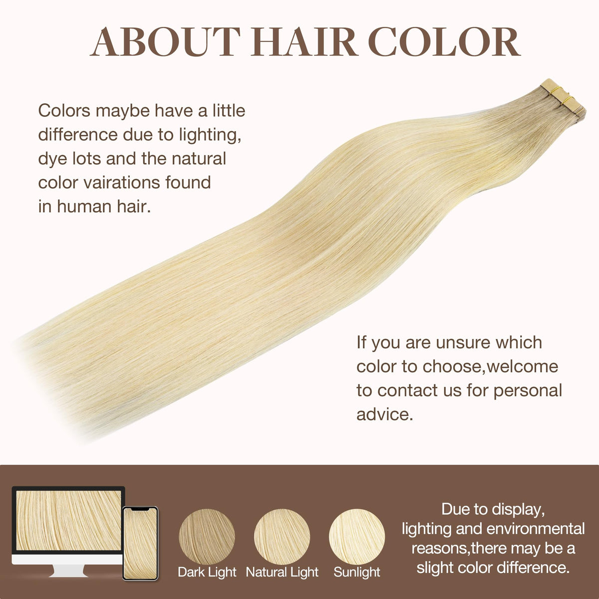GOO GOO Tape in Hair Extensions in natural light