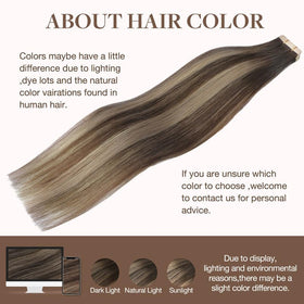 GOO GOO Tape in Hair Extensions in natural sunlight