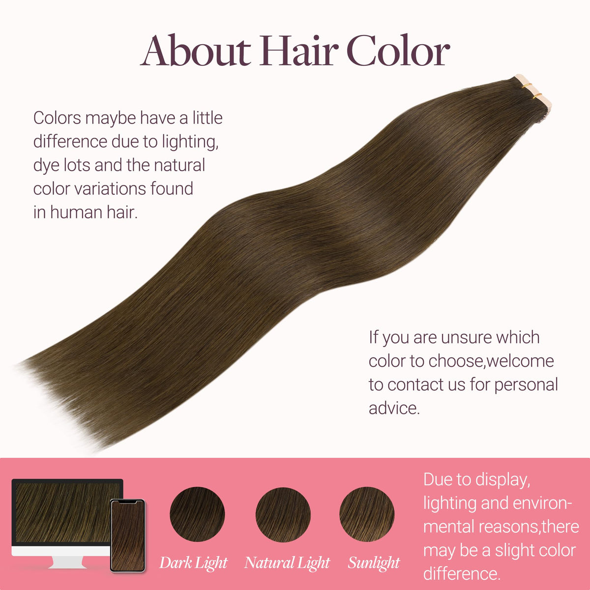 GOO GOO Tape in Hair Extensions in use on model
