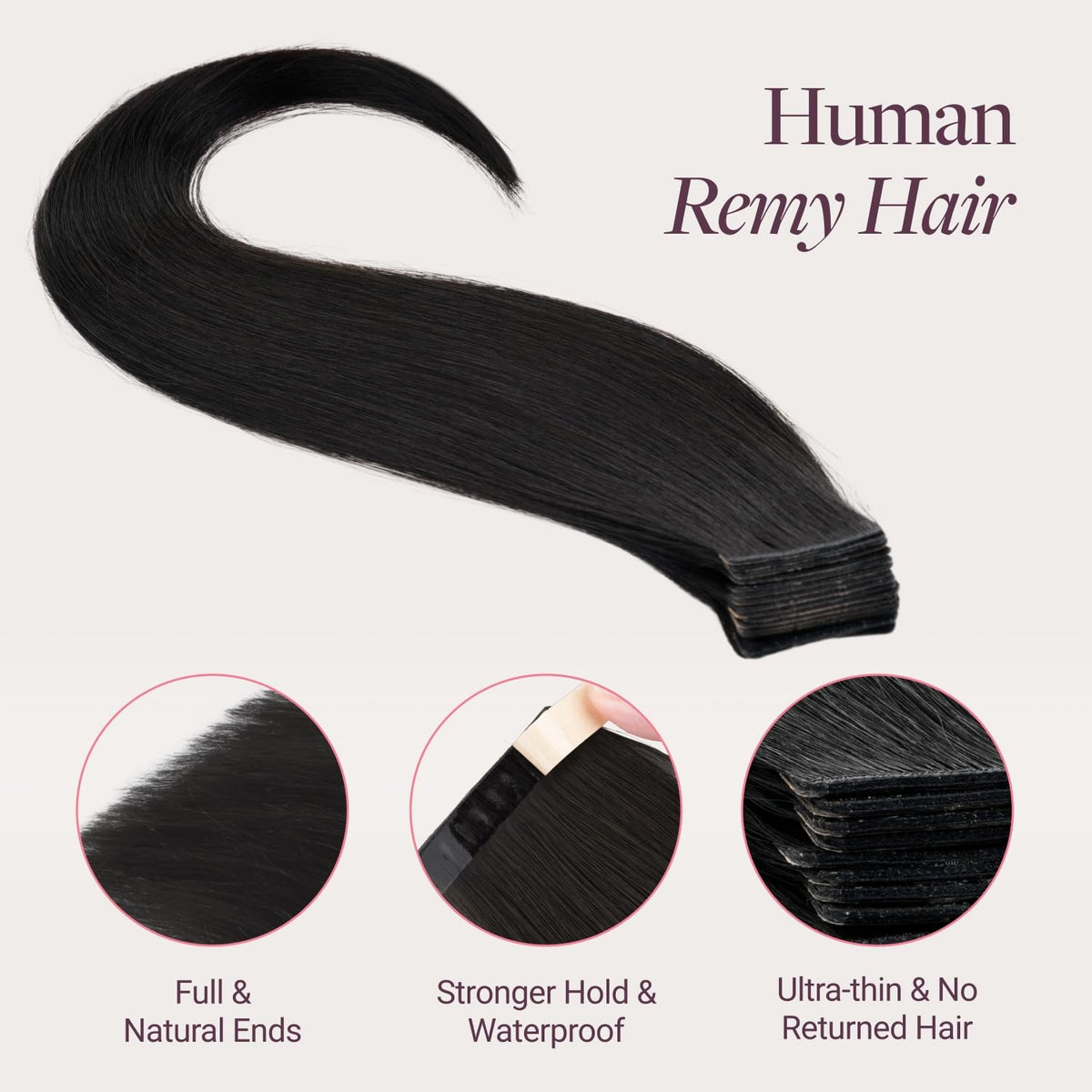 GOO GOO Tape in Hair Extensions installed on model