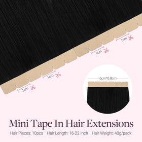 GOO GOO Tape in Hair Extensions laid flat for inspection