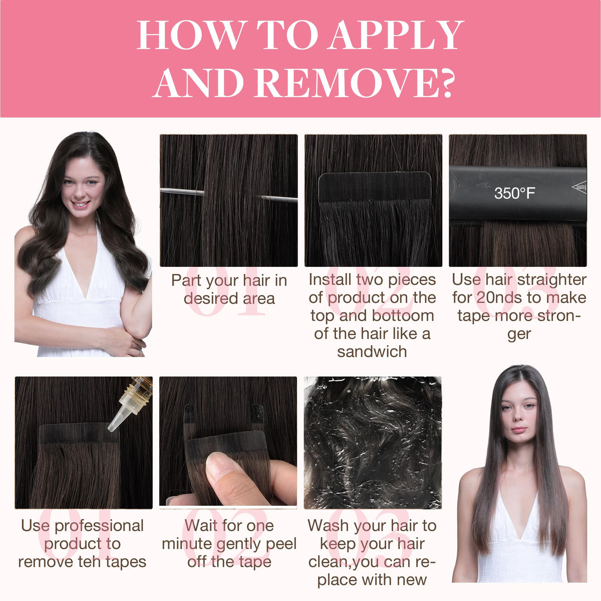 GOO GOO Tape in Hair Extensions length comparison
