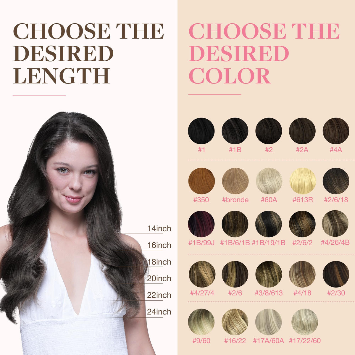 GOO GOO Tape in Hair Extensions light brown colour swatch