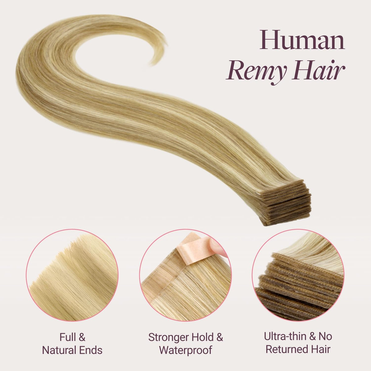 GOO GOO Tape in Hair Extensions on model showing natural look