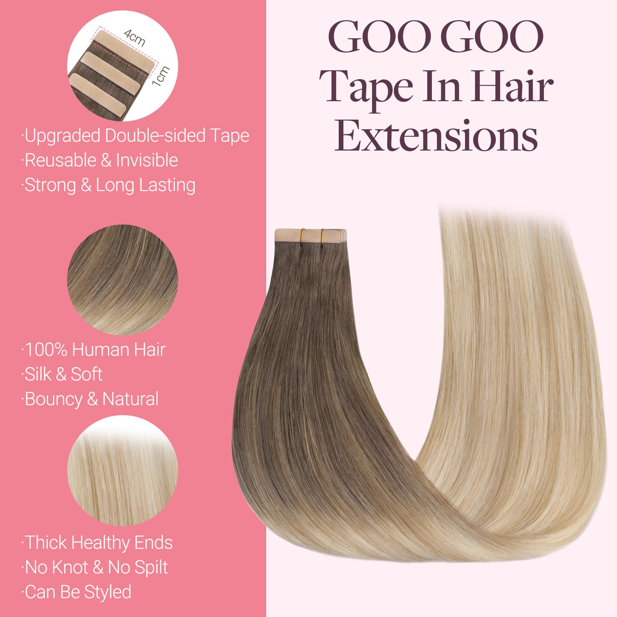 GOO GOO Tape in Hair Extensions packaging