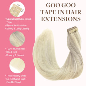 GOO GOO Tape in Hair Extensions packaging front view
