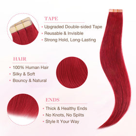 GOO GOO Tape in Hair Extensions Red packaging