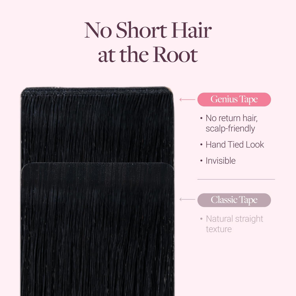 GOO GOO Tape in Hair Extensions showing adhesive tape