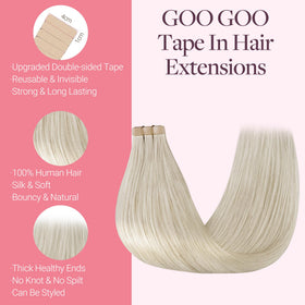 GOO GOO Tape in Hair Extensions showing application process
