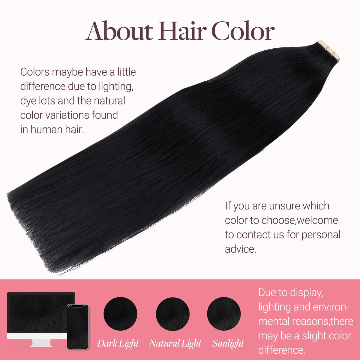 GOO GOO Tape in Hair Extensions showing application process