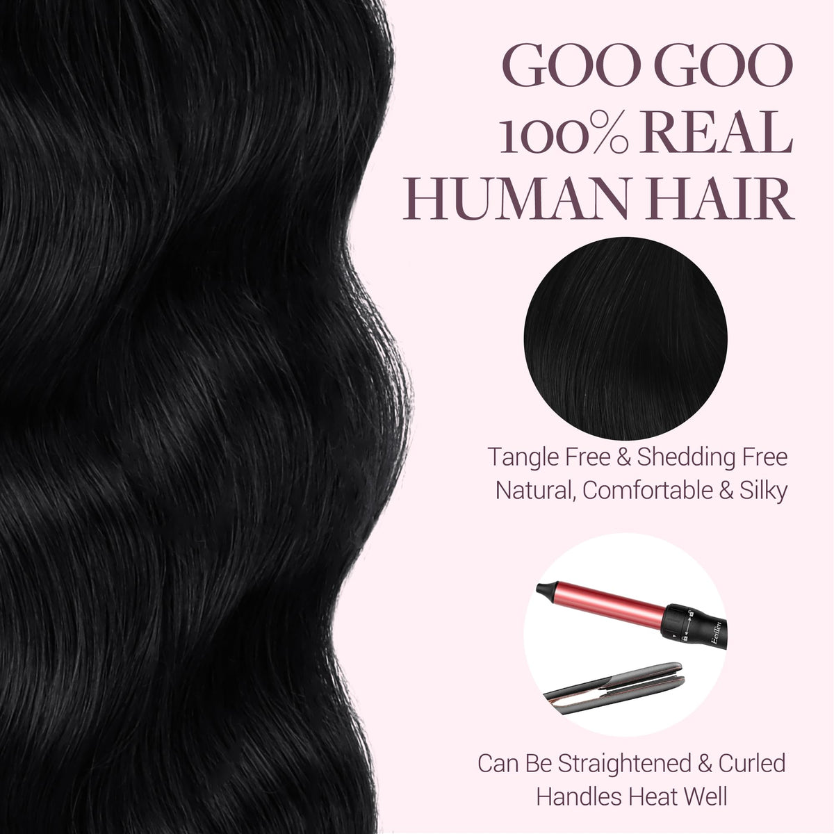 GOO GOO Tape in Hair Extensions showing application process