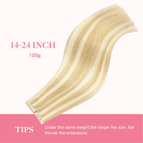 GOO GOO Tape in Hair Extensions showing colour blend