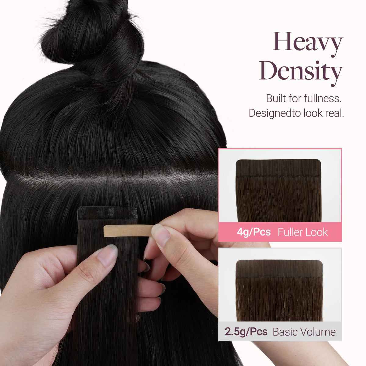GOO GOO Tape in Hair Extensions showing cut-to-fit design
