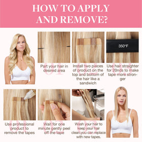 GOO GOO Tape in Hair Extensions showing gentle tape