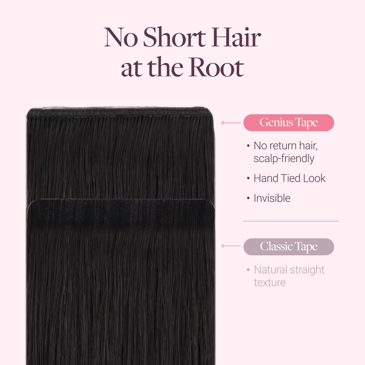 GOO GOO Tape in Hair Extensions showing natural texture