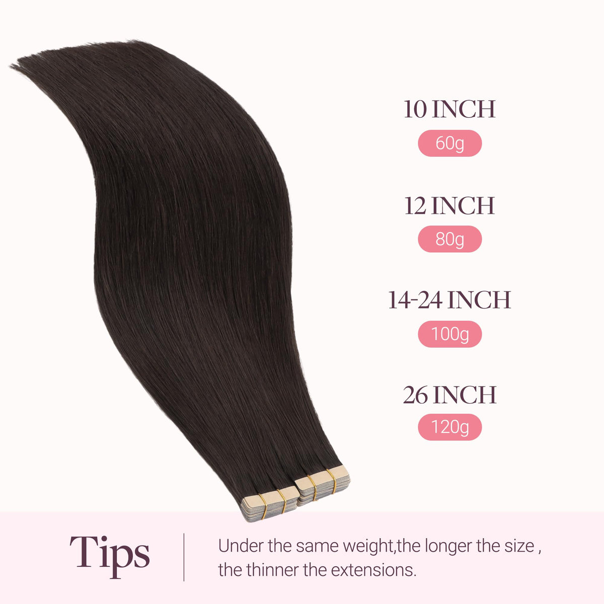 GOO GOO Tape in Hair Extensions showing smooth texture