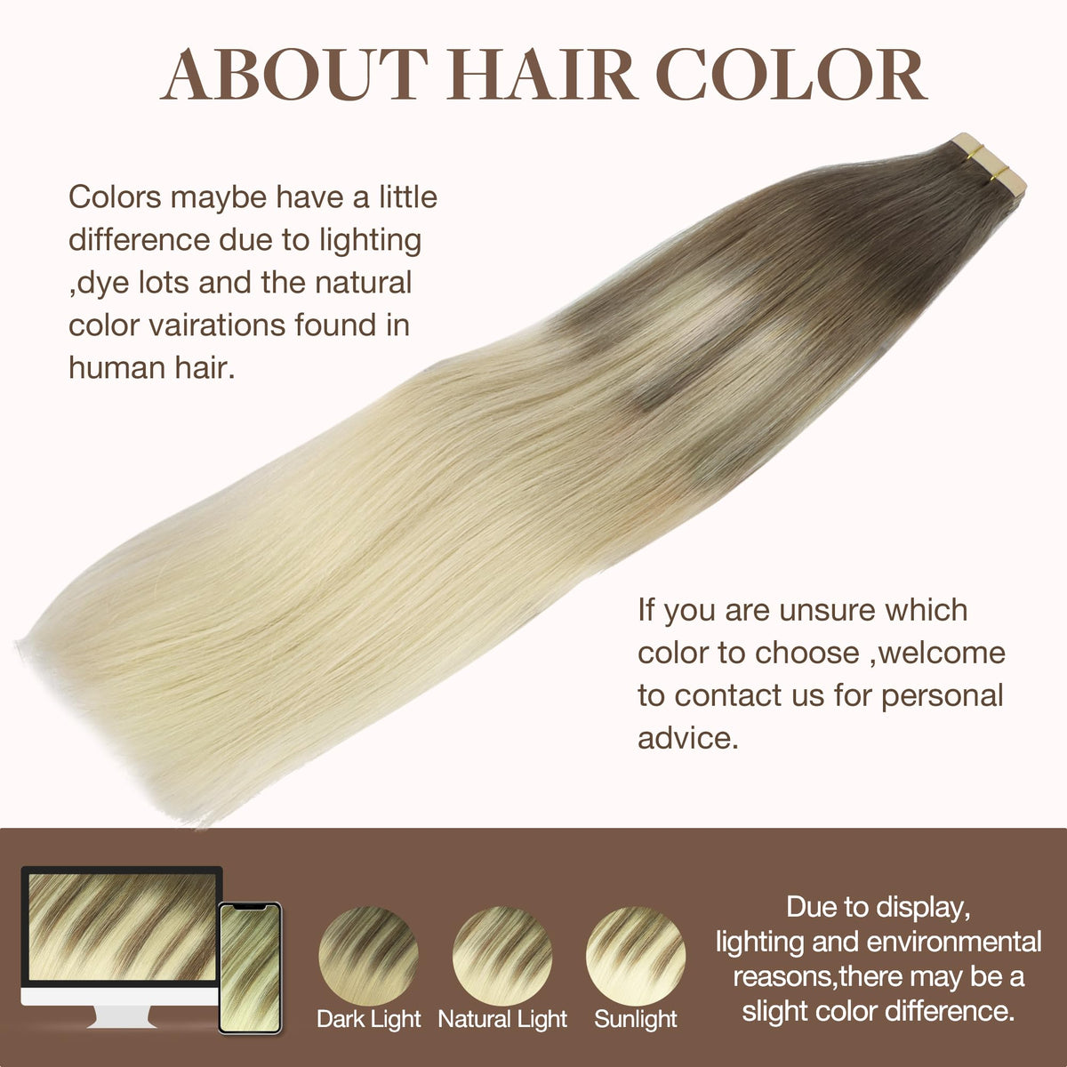 GOO GOO Tape in Hair Extensions showing smooth texture