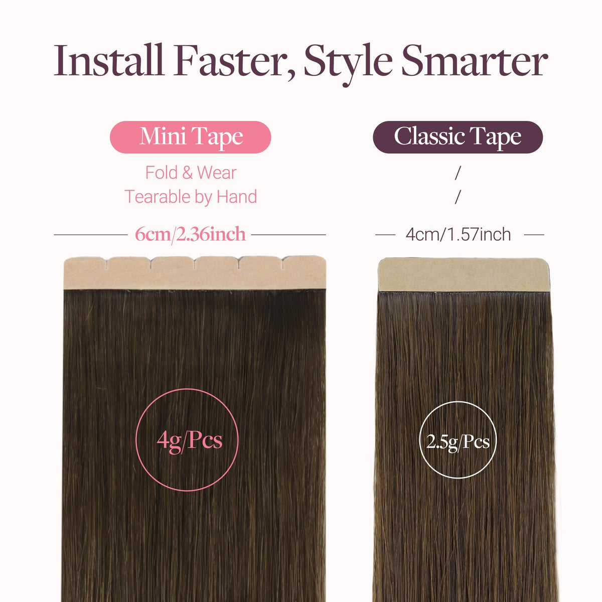 GOO GOO Tape in Hair Extensions showing soft texture