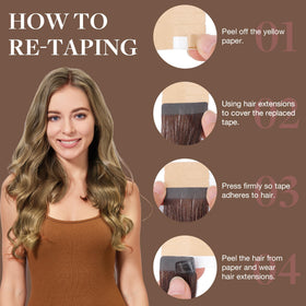 GOO GOO Tape in Hair Extensions showing soft texture