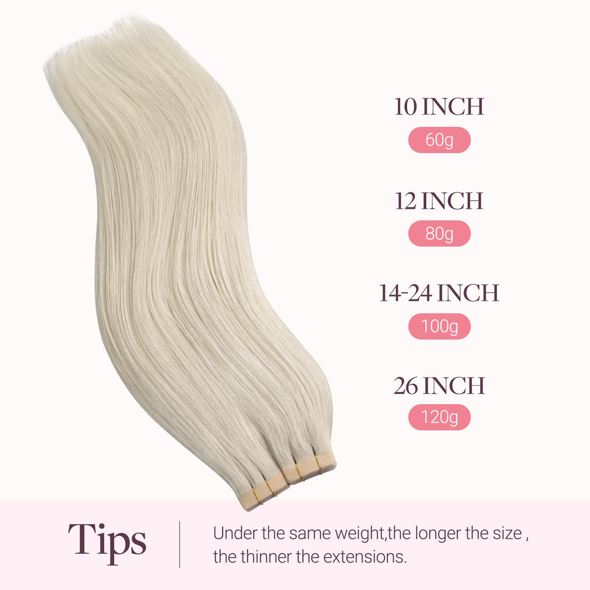 GOO GOO Tape in Hair Extensions showing strong tape