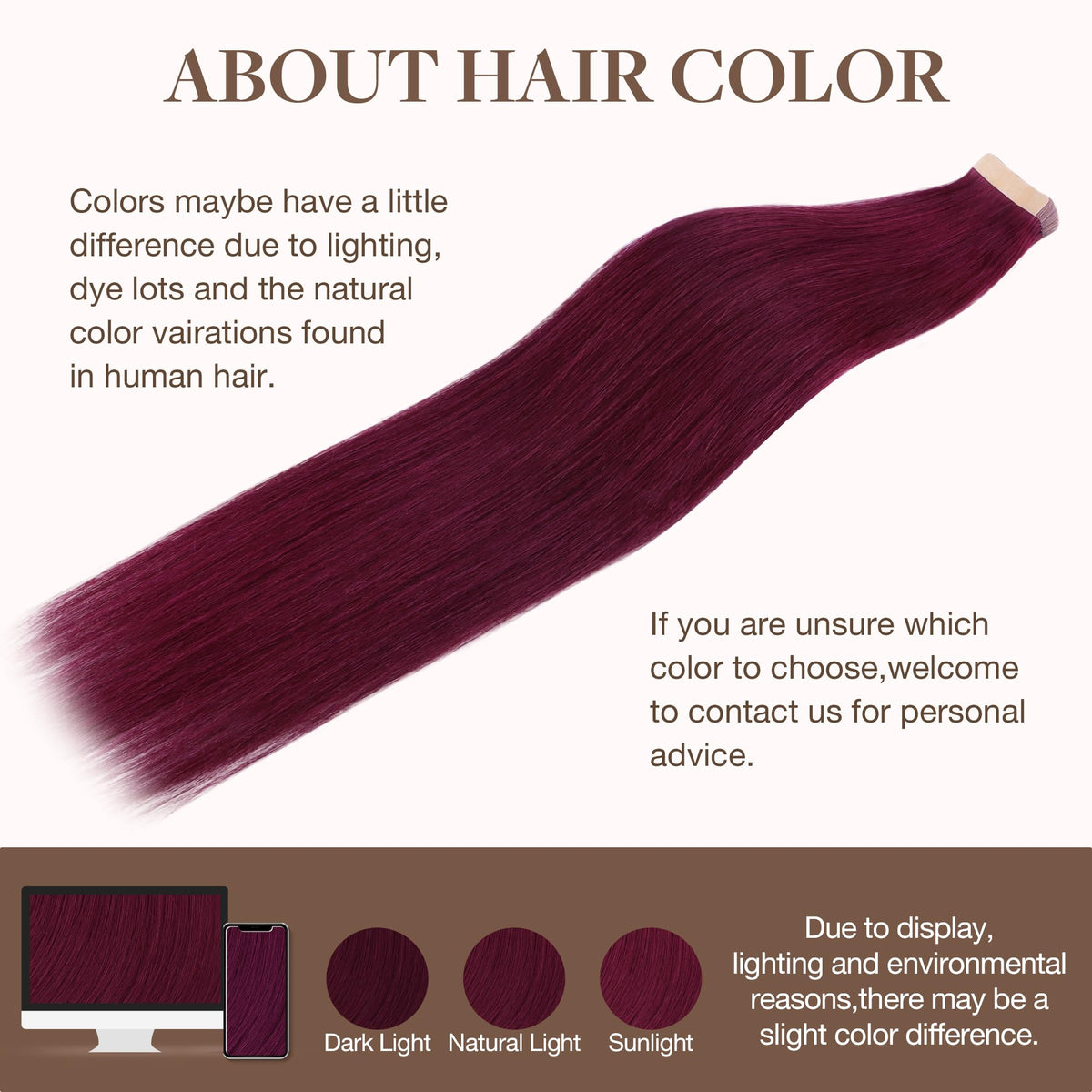 GOO GOO Tape in Hair Extensions showing tape attachment
