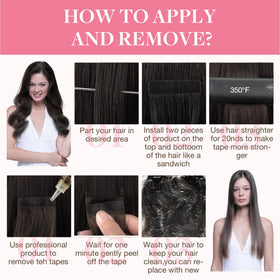 GOO GOO Tape in Hair Extensions showing texture