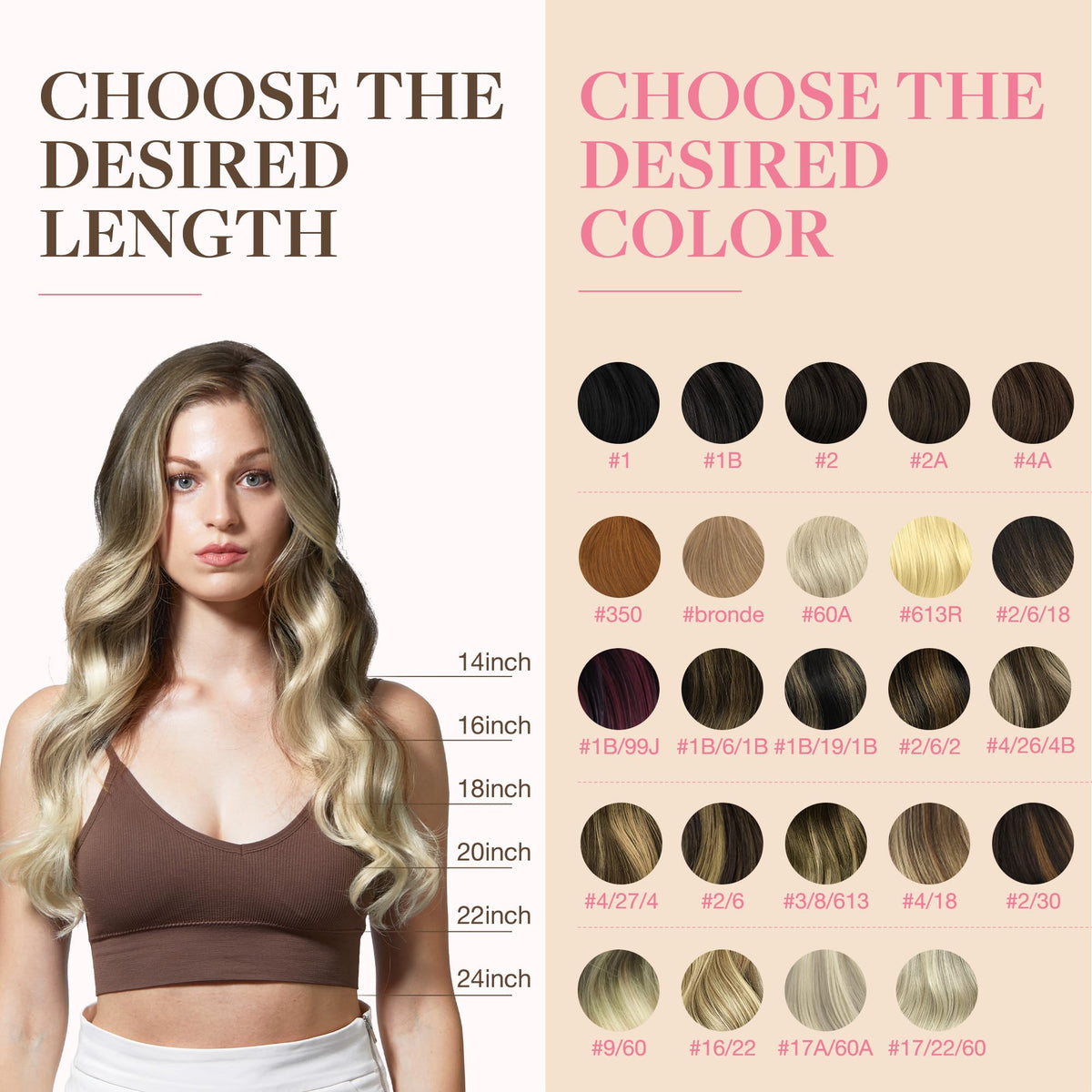 GOO GOO Tape in Hair Extensions showing the length and thickness