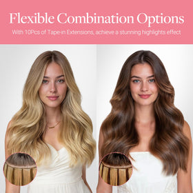 GOO GOO Tape in Hair Extensions showing thick ends