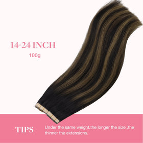 GOO GOO Tape in Hair Extensions showing thickness