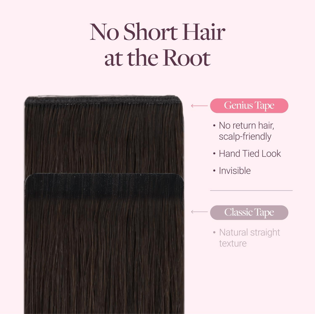GOO GOO Tape in Hair Extensions side view