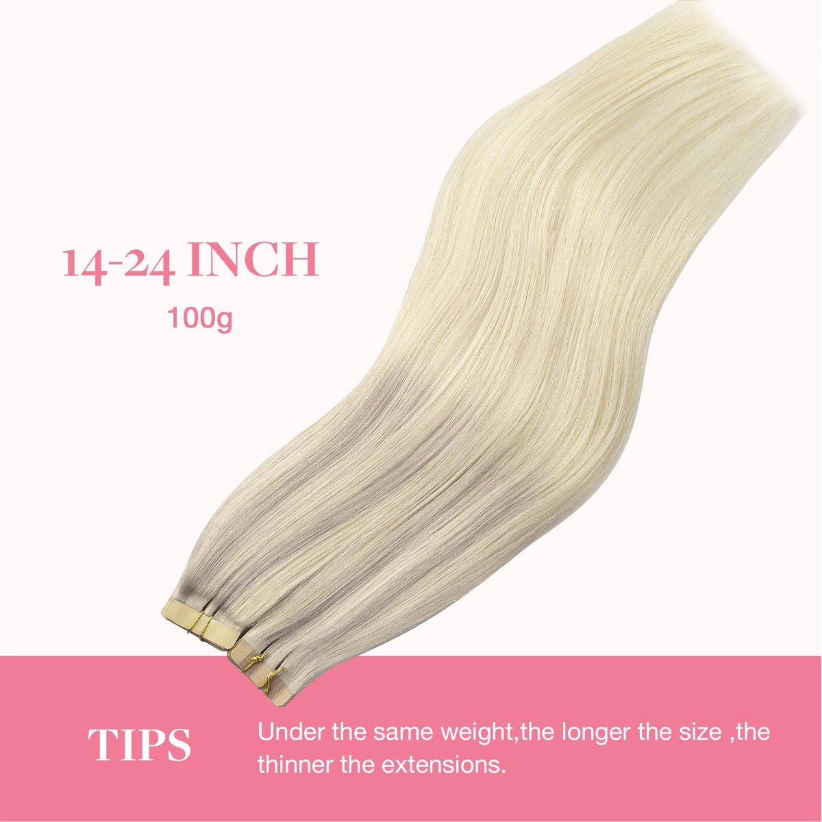 GOO GOO Tape in Hair Extensions side view