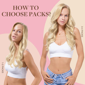 GOO GOO Tape in Hair Extensions styled in a ponytail