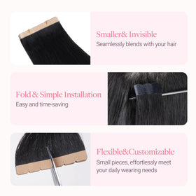 GOO GOO Tape in Hair Extensions styled in layered look