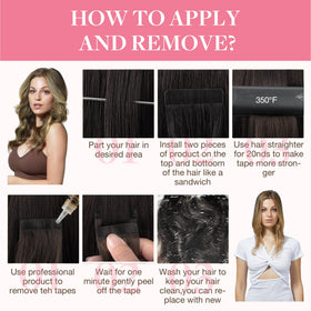 GOO GOO Tape in Hair Extensions styled on model