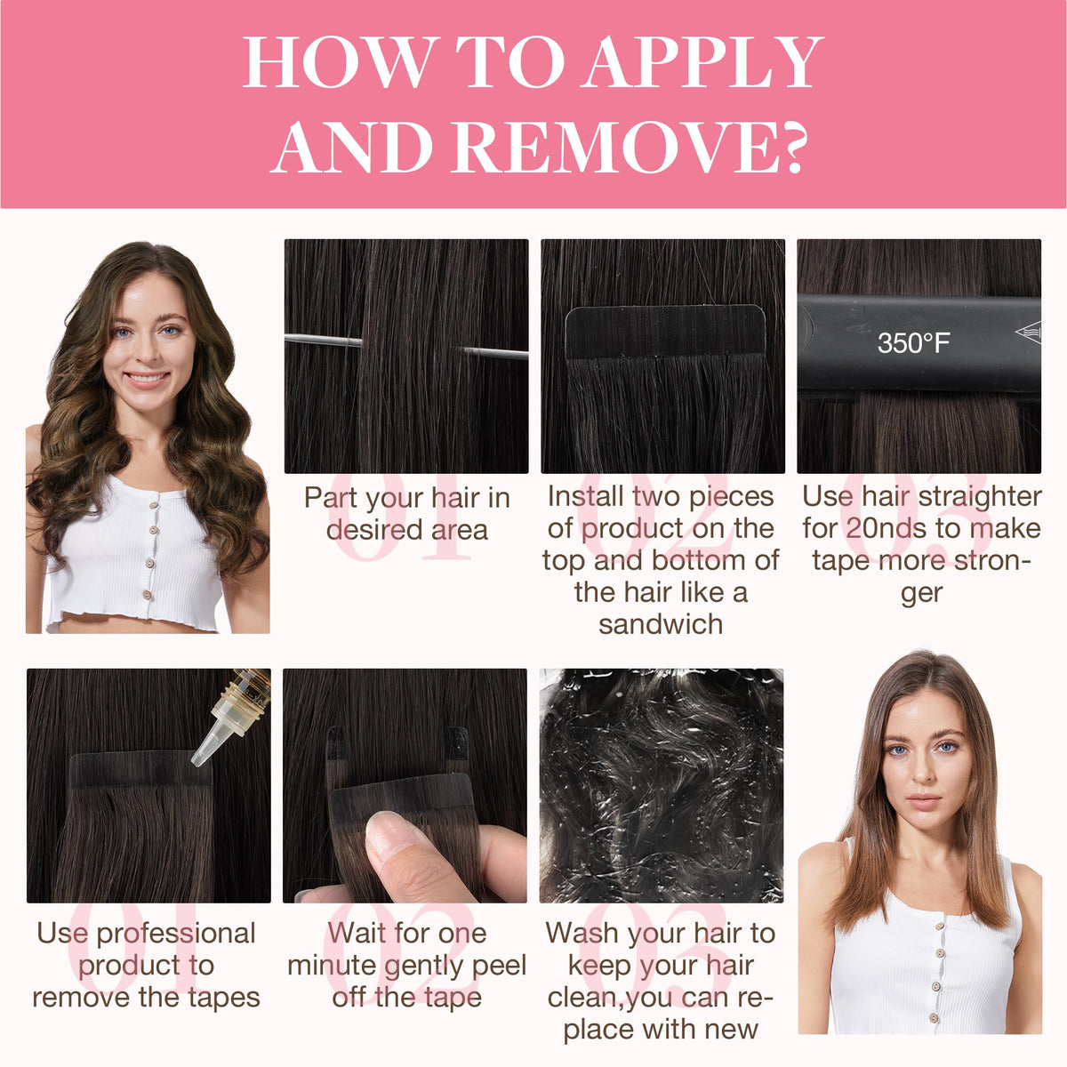 GOO GOO Tape in Hair Extensions styled with curls