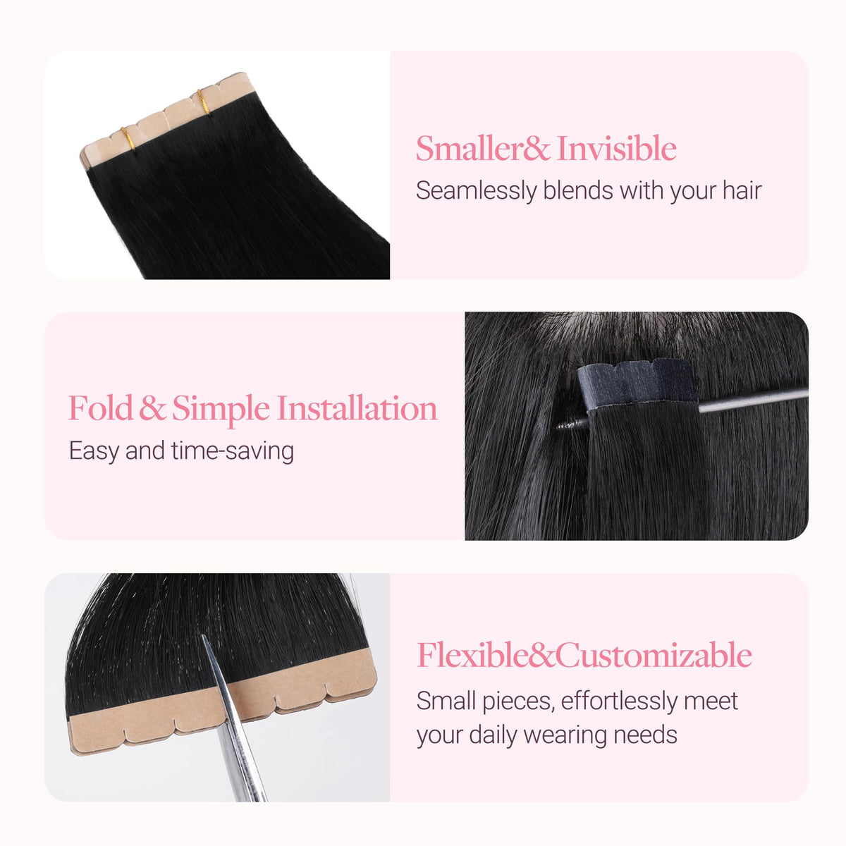 GOO GOO Tape in Hair Extensions styled with curls