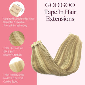 GOO GOO Tape in Hair Extensions texture sample