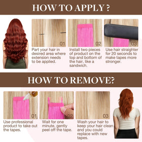 GOO GOO Tape-In Hair Extensions vibrant colour display
