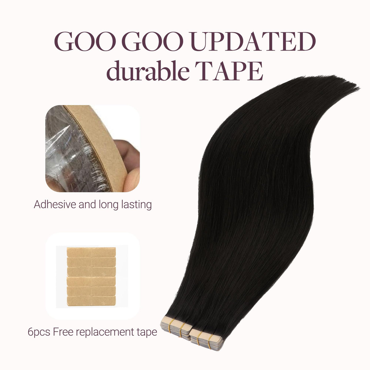 GOO GOO Tape in Hair Extensions with care instructions