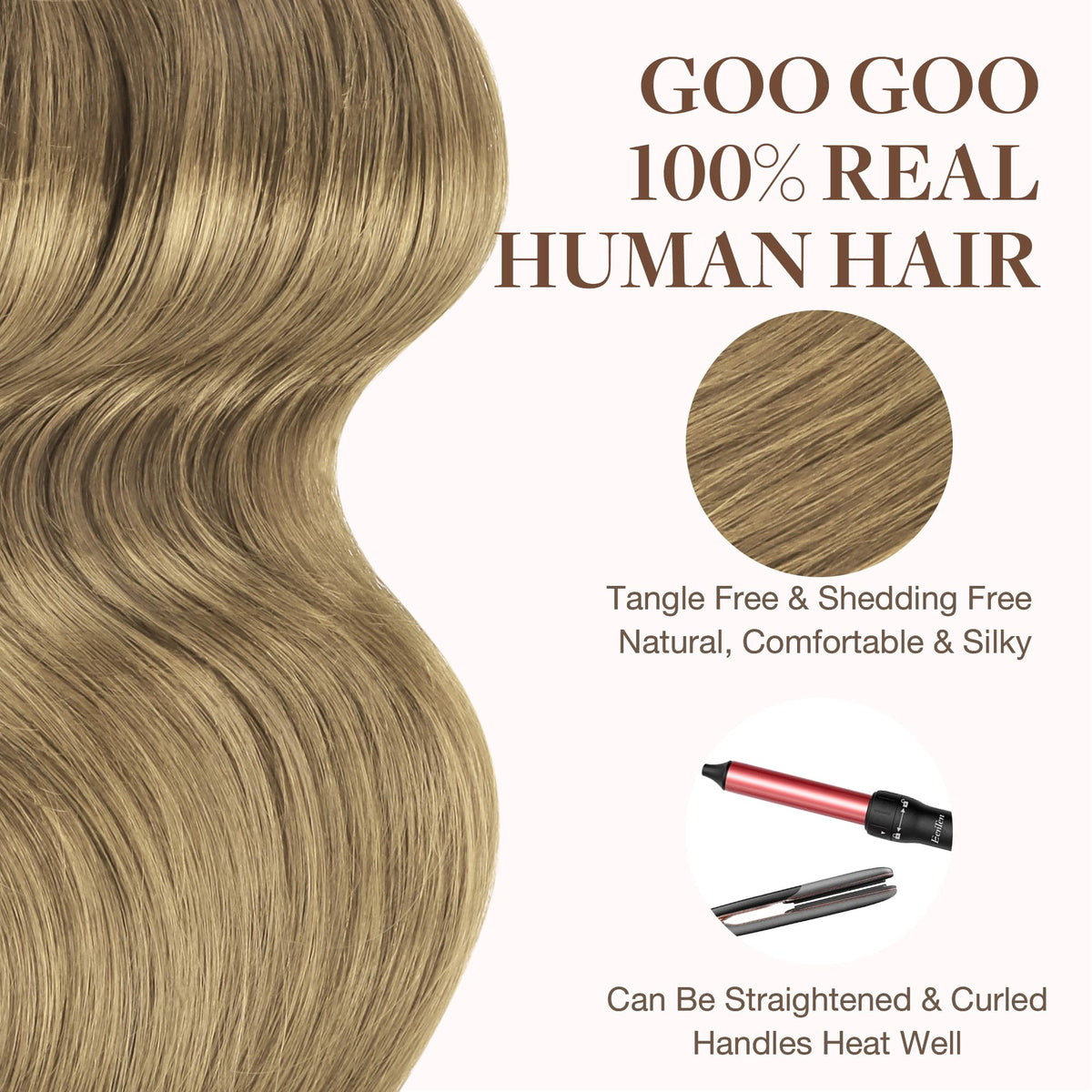 GOO GOO Tape in Hair Extensions with styling tools