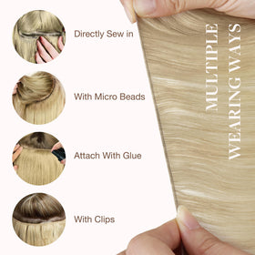 GOO GOO Weft Hair Extensions displayed on a mannequin