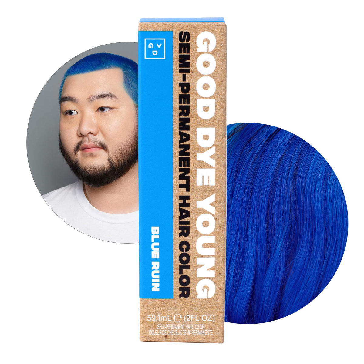 Good Dye Young Blue Ruin Semi-Permanent Hair Color front view