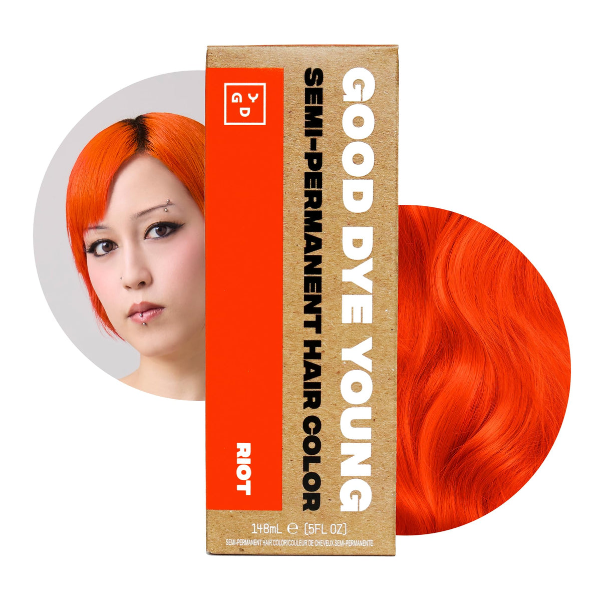 Good Dye Young Riot Orange Semi-Permanent Hair Dye front view