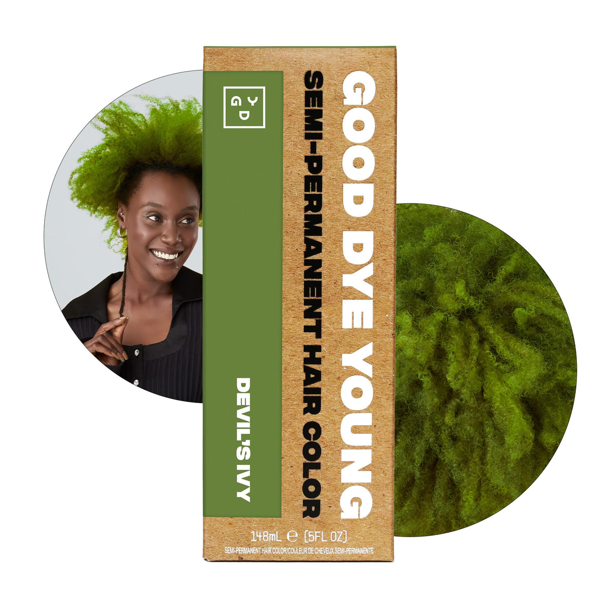 Good Dye Young Semi-Permanent Green Hair Dye Devil's Ivy front view