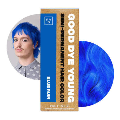 Good Dye Young Semi-Permanent Hair Color Blue Ruin 5 FL OZ front view