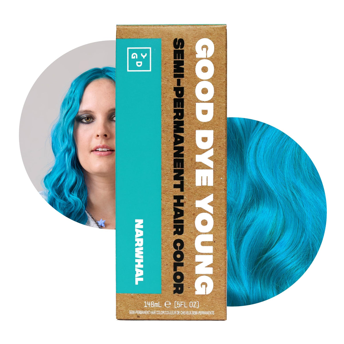 Good Dye Young Semi-Permanent Hair Color Blue Teal 5FL OZ front view
